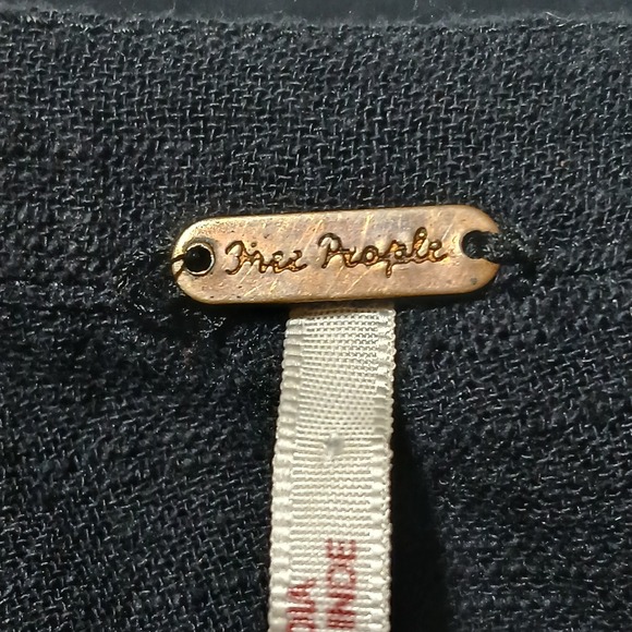 Free People Black Embroidered Gauze Tiered Babydoll Mini Dress Short Sleeve - Picture 7 of 12